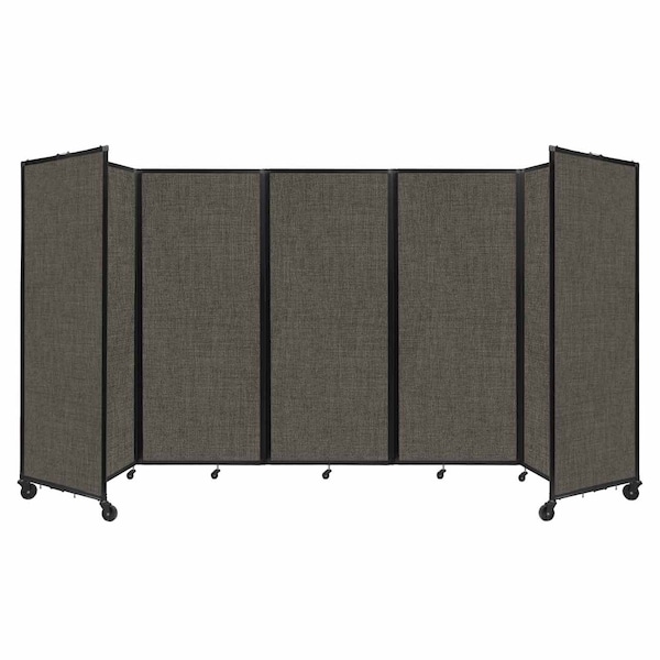 Versare Room Divider 360 Folding Portable Partition 14' x 6'10" Mocha Fabric 1182945 - main